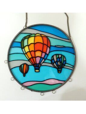 Stained Glass Hot Air Balloon Sun Catcher